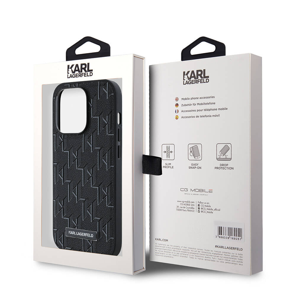 Karl Lagerfeld iPhone 14 Pro Max Orjinal Lisanslı M-safe Şarj Özellikli KL Yazılı Hot Stamp Kılıf