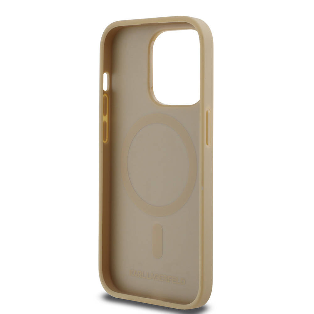 Karl Lagerfeld iPhone 14 Pro Max Orjinal Lisanslı M-safe Şarj Özellikli KL Yazılı Hot Stamp Kılıf