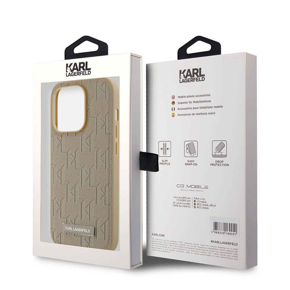 Karl Lagerfeld iPhone 14 Pro Max Orjinal Lisanslı M-safe Şarj Özellikli KL Yazılı Hot Stamp Kılıf