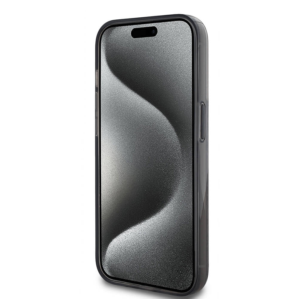 Karl Lagerfeld iPhone 14 Pro Max Kılıf Orjinal Lisanslı Simli KL Yazılı Monogram Gradıent Telefon Kılıfı - 3