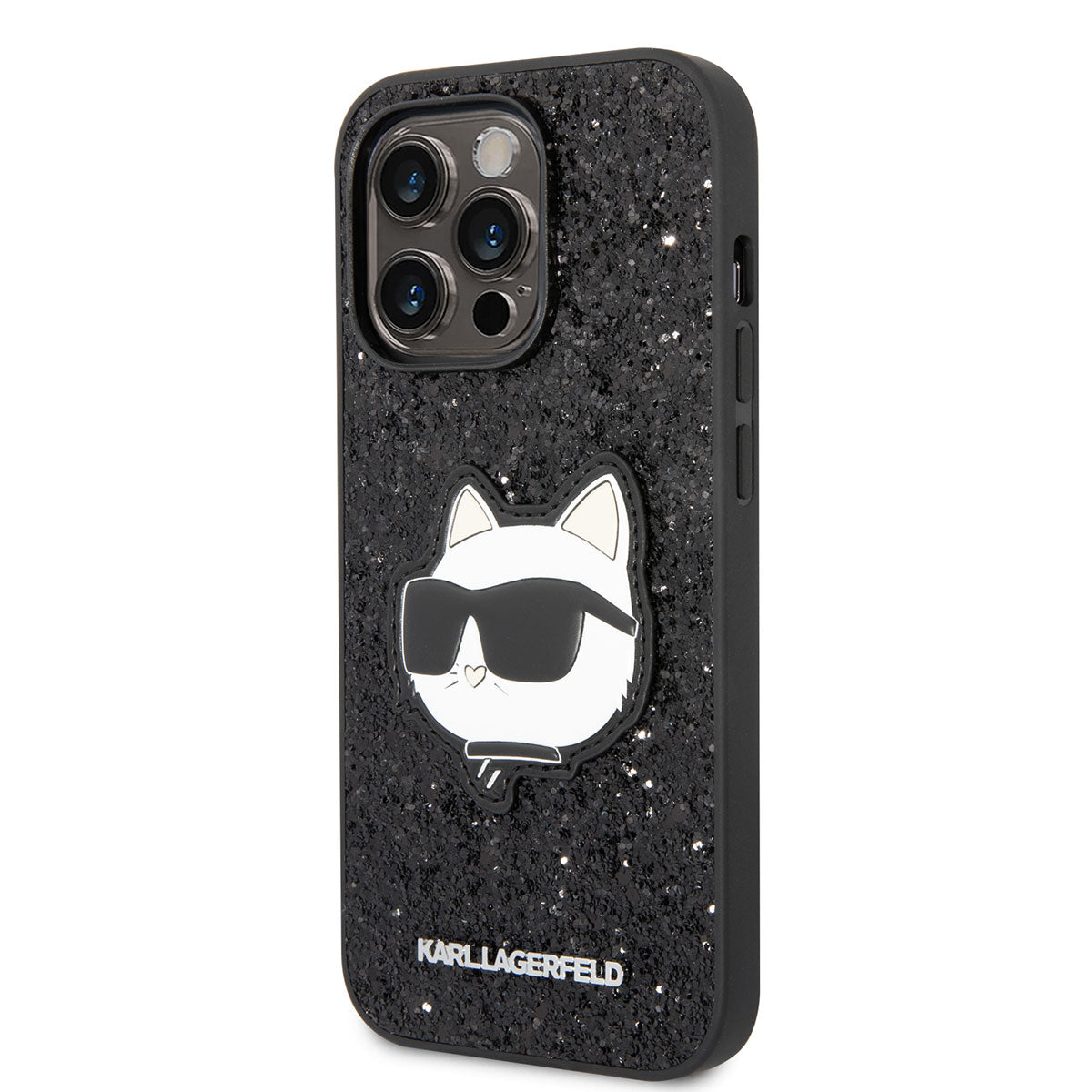Karl Lagerfeld iPhone 14 Pro Max Kılıf Parlak Taşlı Choupette Dizayn Kapak - 3