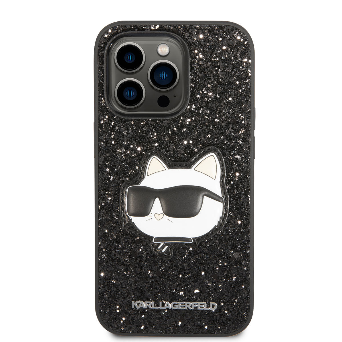 Karl Lagerfeld iPhone 14 Pro Max Kılıf Parlak Taşlı Choupette Dizayn Kapak - 7