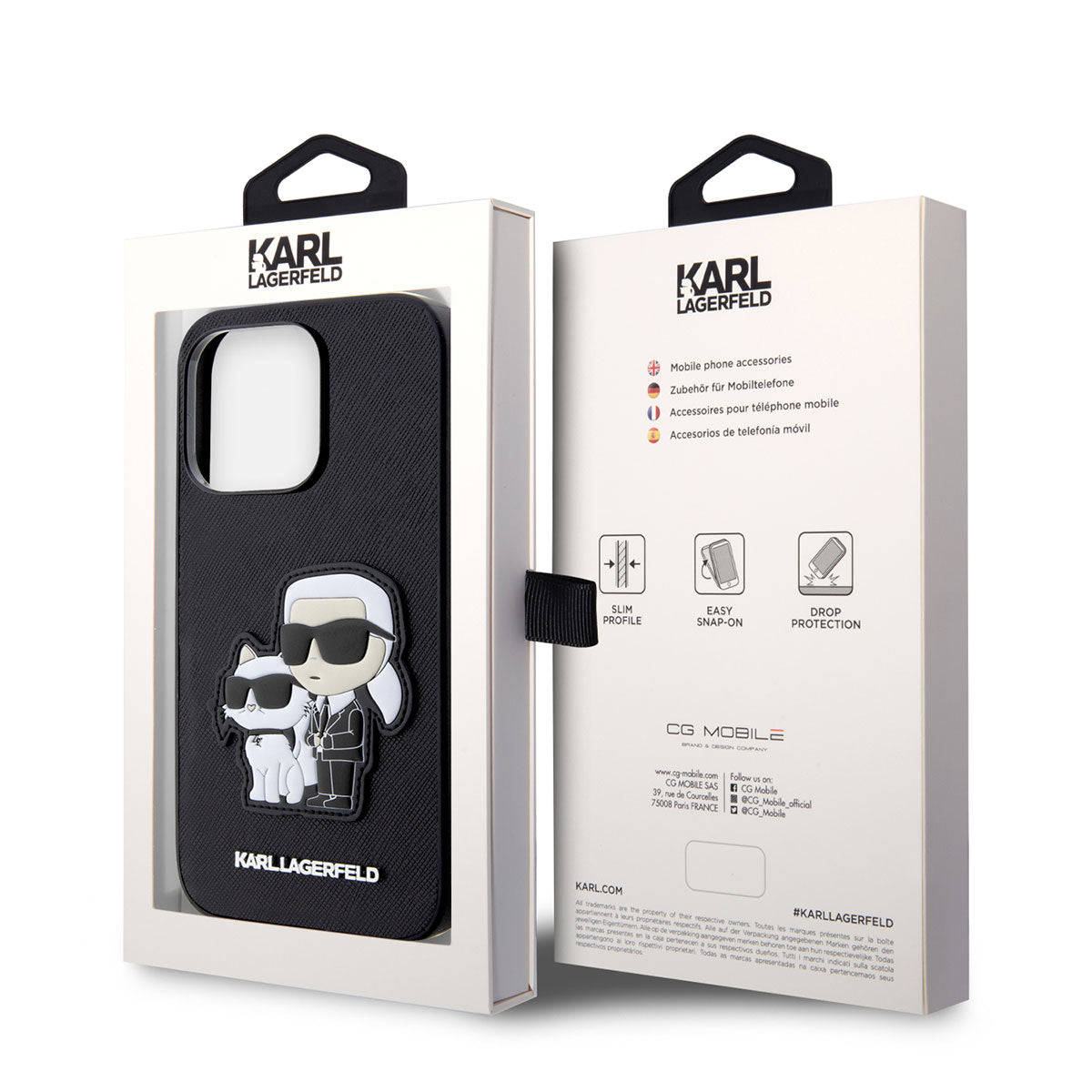 Karl Lagerfeld iPhone 14 Pro Max Saffiano Deri K&C Dizayn Telefon Kılıfı - 4