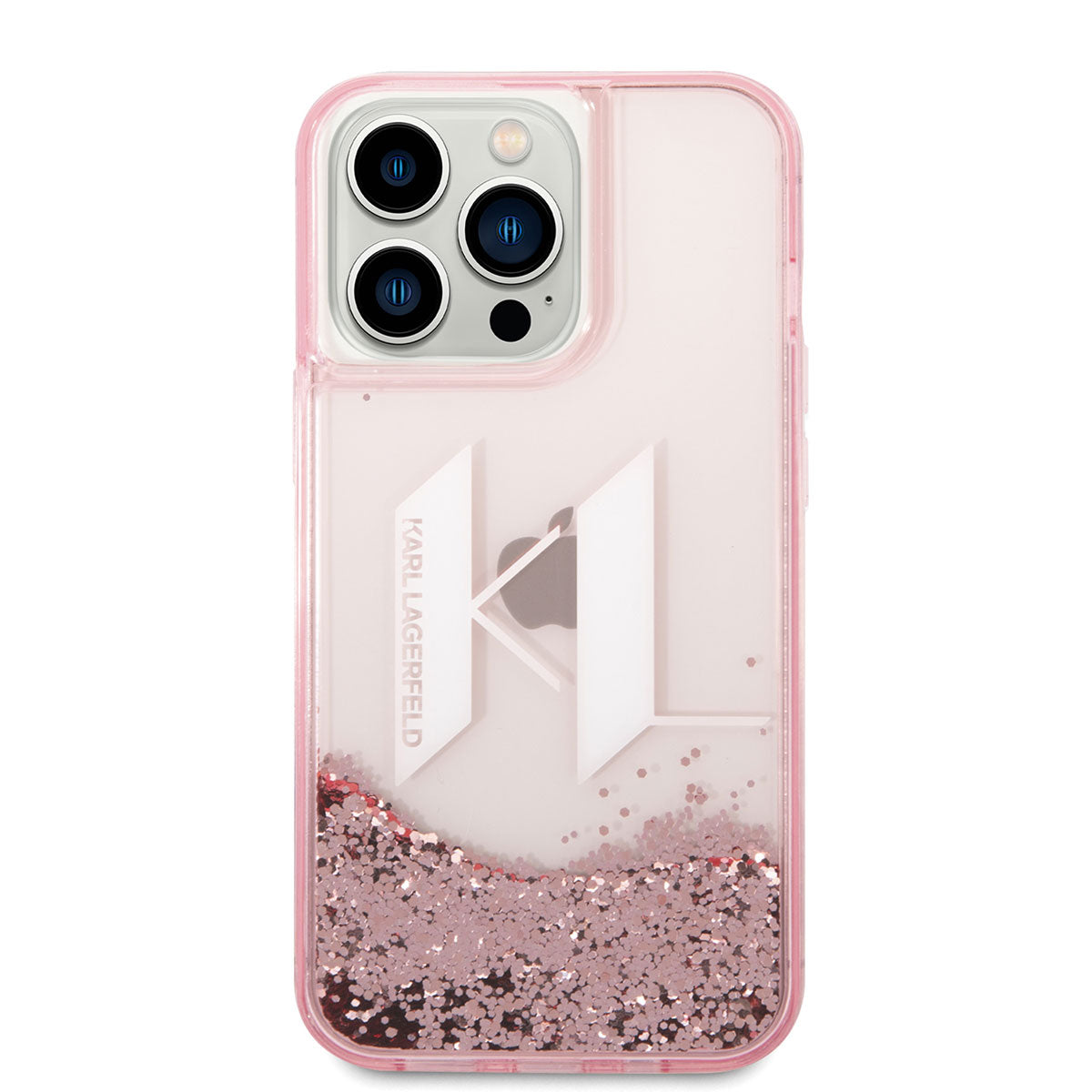 Karl Lagerfeld iPhone 14 Pro Max Kılıf Sıvılı Simli Dizayn Telefon Kılıfı - 5