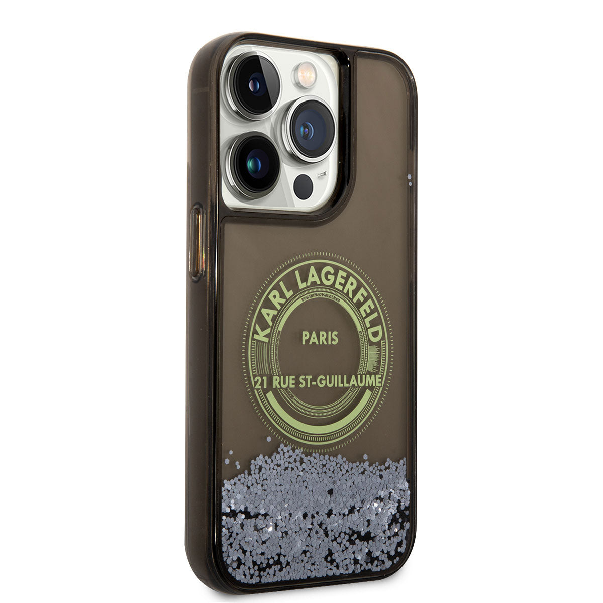Karl Lagerfeld iPhone 14 Pro Max Sıvılı Simli RSG Dizayn Telefon Kılıfı - 8