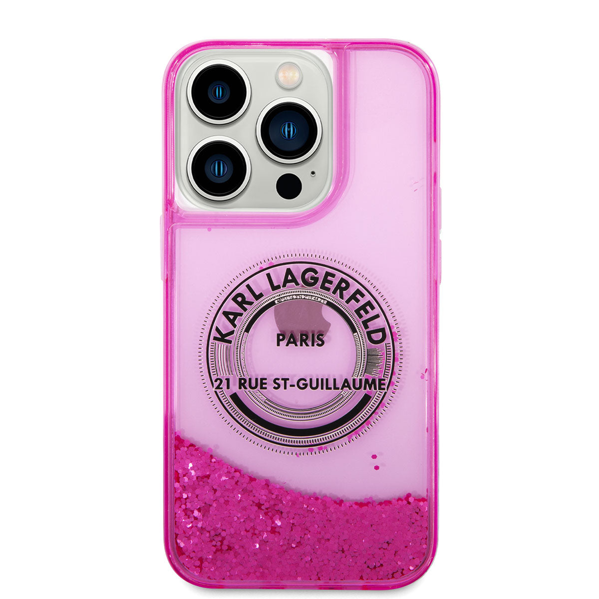 Karl Lagerfeld iPhone 14 Pro Max Sıvılı Simli RSG Dizayn Telefon Kılıfı - 3