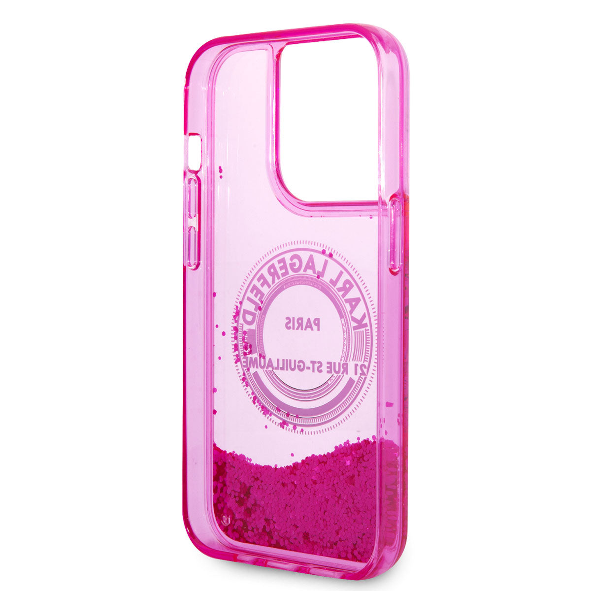 Karl Lagerfeld iPhone 14 Pro Max Sıvılı Simli RSG Dizayn Telefon Kılıfı - 6