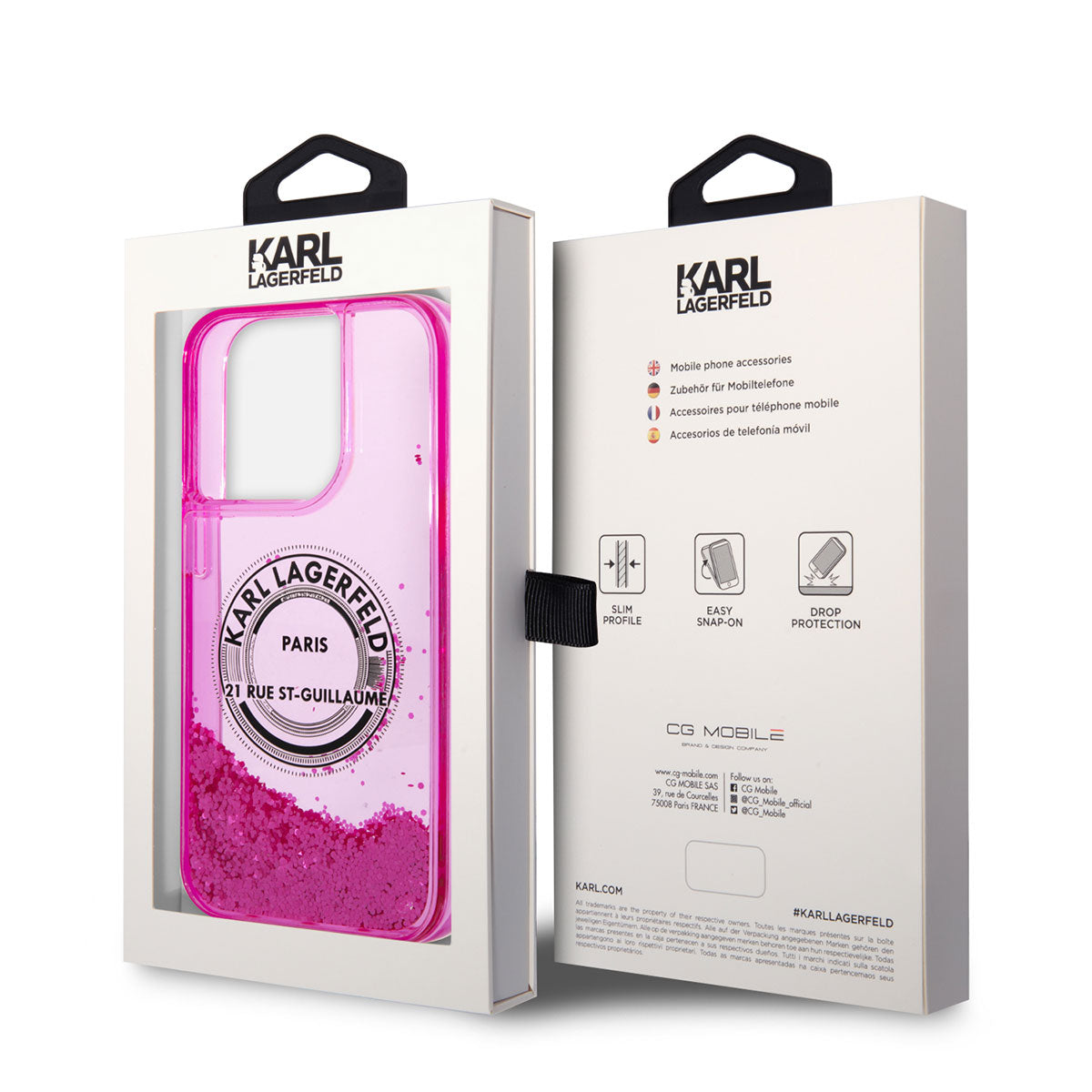 Karl Lagerfeld iPhone 14 Pro Max Sıvılı Simli RSG Dizayn Telefon Kılıfı - 7