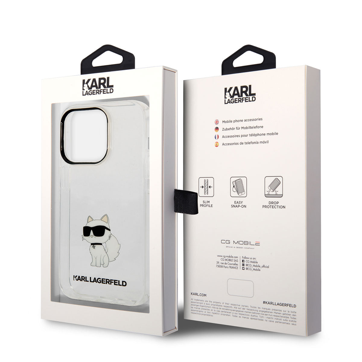 Karl Lagerfeld iPhone 14 Pro Max Transparan Choupette Dizayn Telefon Kılıfı - 5