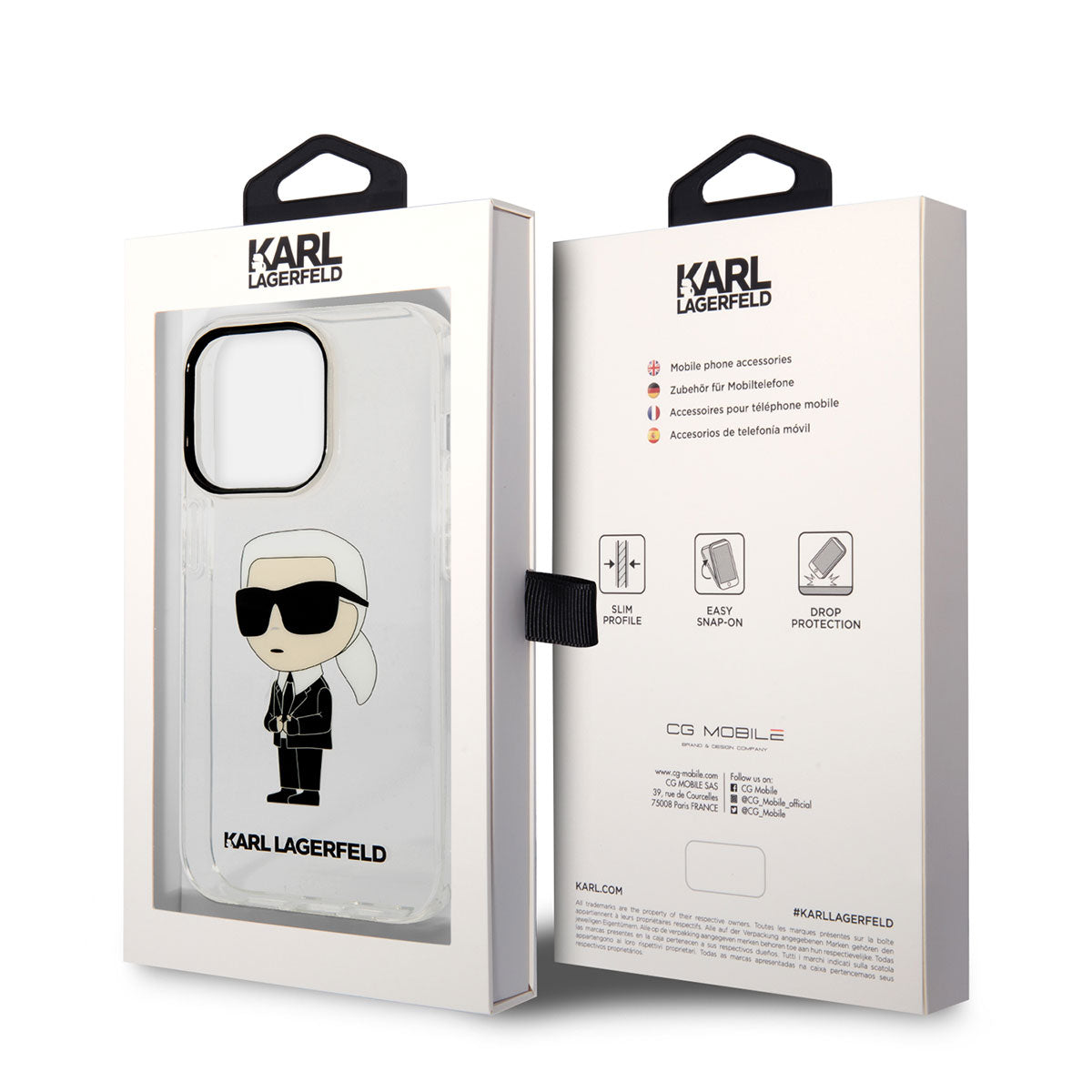 Karl Lagerfeld iPhone 14 Pro Max Transparan İkonik Karl Dizayn Telefon Kılıfı - 4