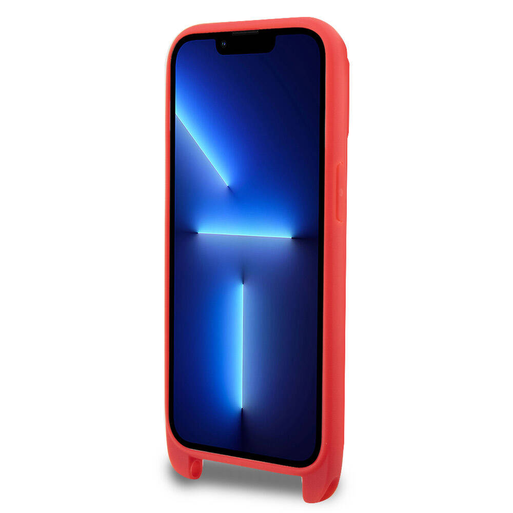 Lacoste iPhone 14 Pro Max Orjinal Lisanslı PU Pike Desenli Arka Yüzey Askılı İkonik Timsah Dokuma Logolu Telefon Kılıfı - 19