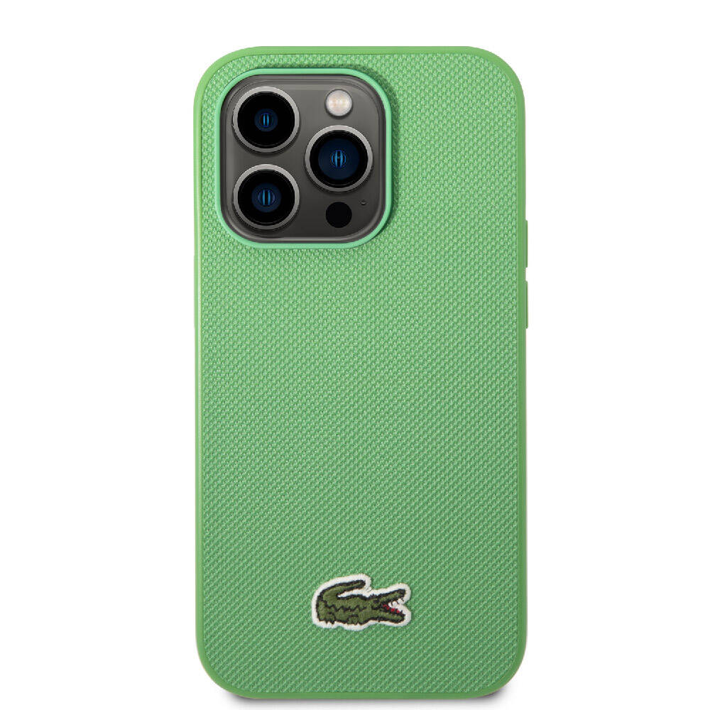 Lacoste iPhone 14 Pro Max Orjinal Lisanslı PU Pike Desenli Arka Yüzey İkonik Timsah Dokuma Logolu Telefon Kılıfı - 10