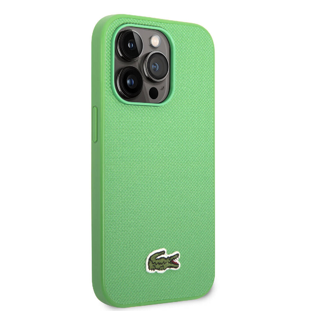 Lacoste iPhone 14 Pro Max Orjinal Lisanslı PU Pike Desenli Arka Yüzey İkonik Timsah Dokuma Logolu Telefon Kılıfı - 11