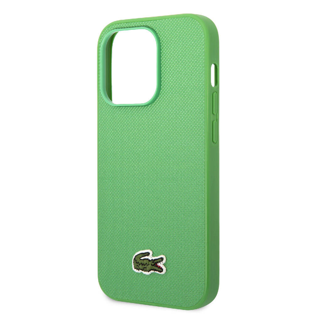 Lacoste iPhone 14 Pro Max Orjinal Lisanslı PU Pike Desenli Arka Yüzey İkonik Timsah Dokuma Logolu Telefon Kılıfı - 13