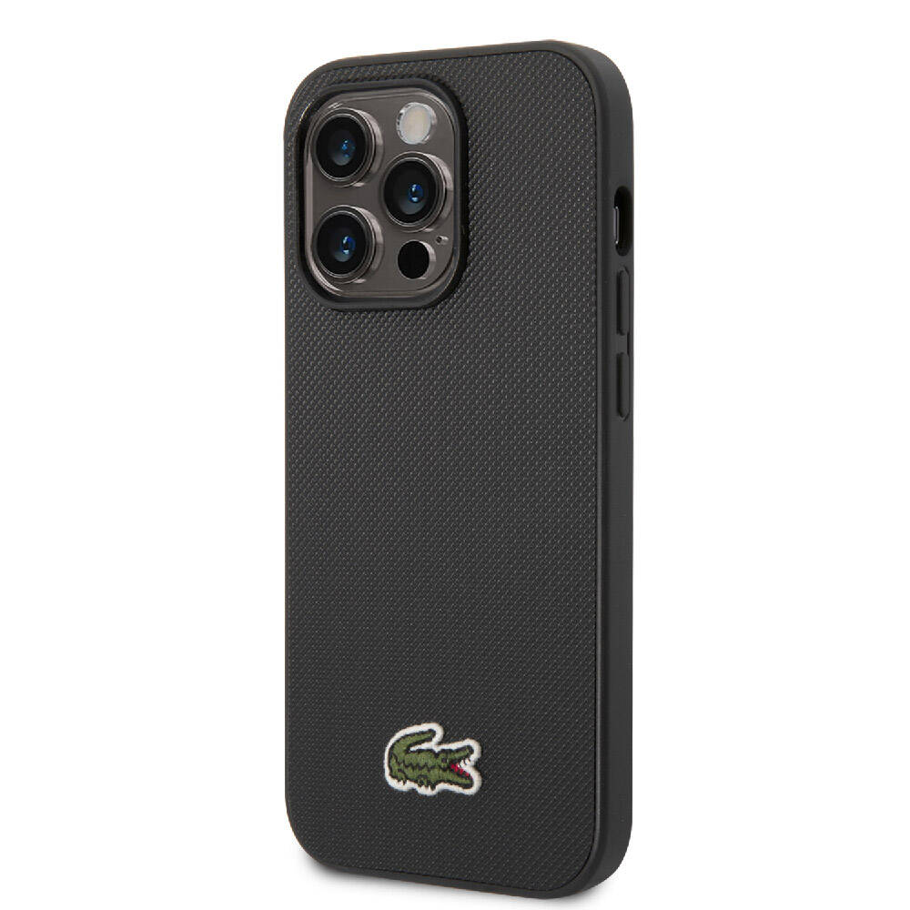 Lacoste iPhone 14 Pro Max Orjinal Lisanslı PU Pike Desenli Arka Yüzey İkonik Timsah Dokuma Logolu Telefon Kılıfı - 16