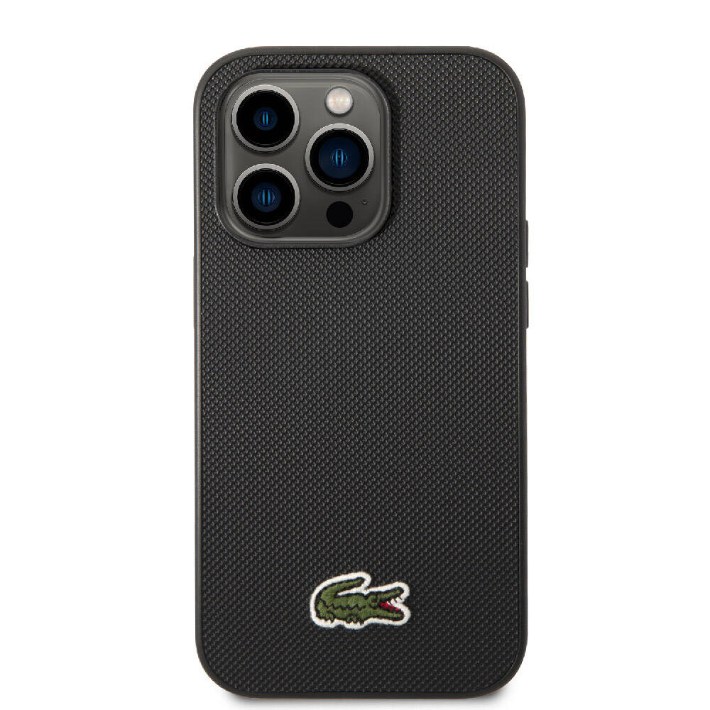 Lacoste iPhone 14 Pro Max Orjinal Lisanslı PU Pike Desenli Arka Yüzey İkonik Timsah Dokuma Logolu Telefon Kılıfı - 17