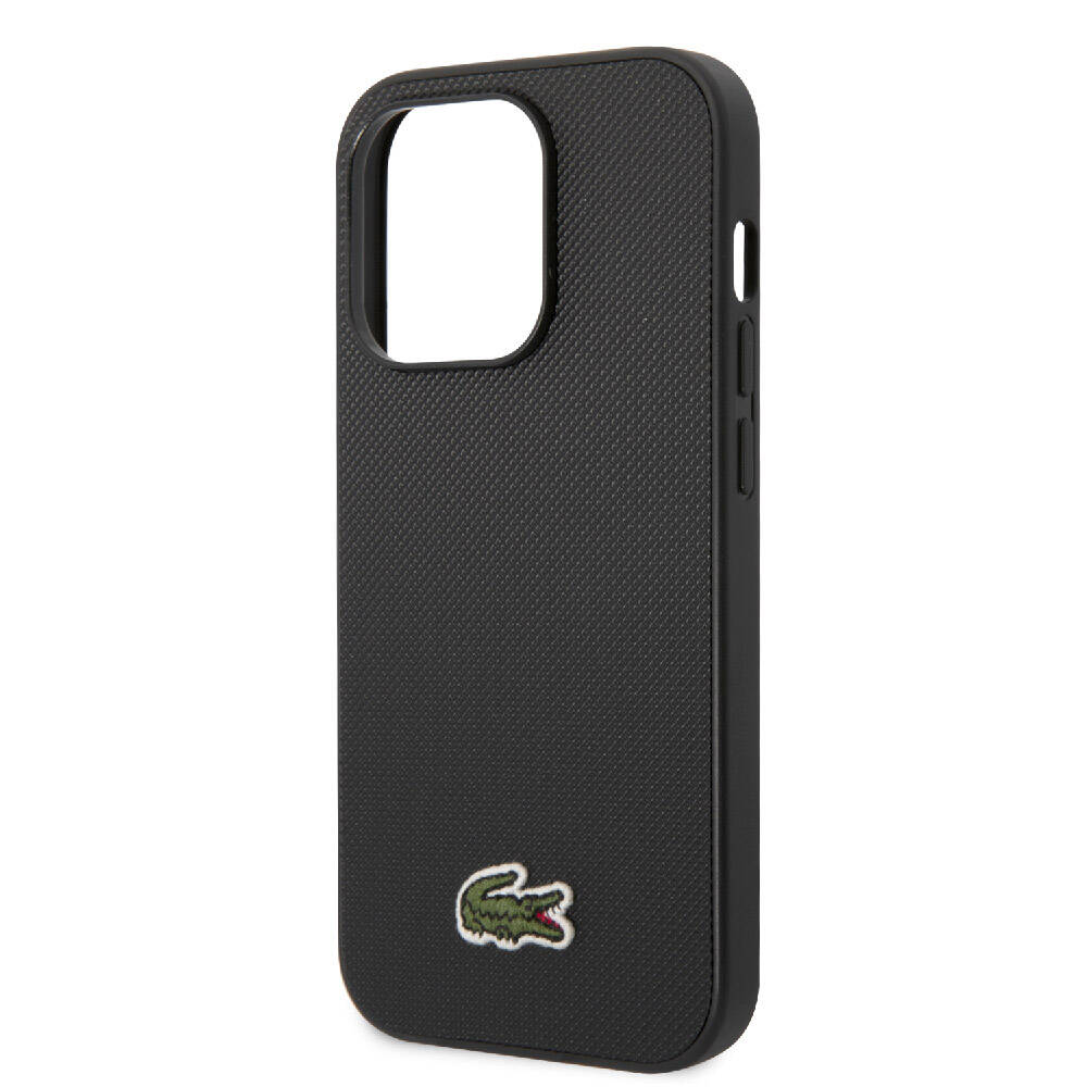 Lacoste iPhone 14 Pro Max Orjinal Lisanslı PU Pike Desenli Arka Yüzey İkonik Timsah Dokuma Logolu Kılıf