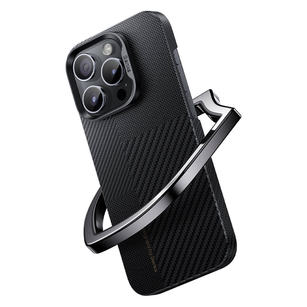 Benks Montage ArmorAir iPhone 14 Pro Max M-safe Şarj Özellikli Karbon Fiber Kevlar Kılıf
