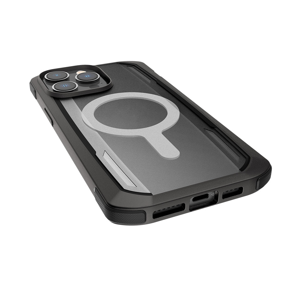 Raptic Secure Serisi iPhone 14 Pro Max M-safe Şarj Özellikli Çift Kat TPU Kenarlı Şeffaf Arka Yüzeyli Kılıf