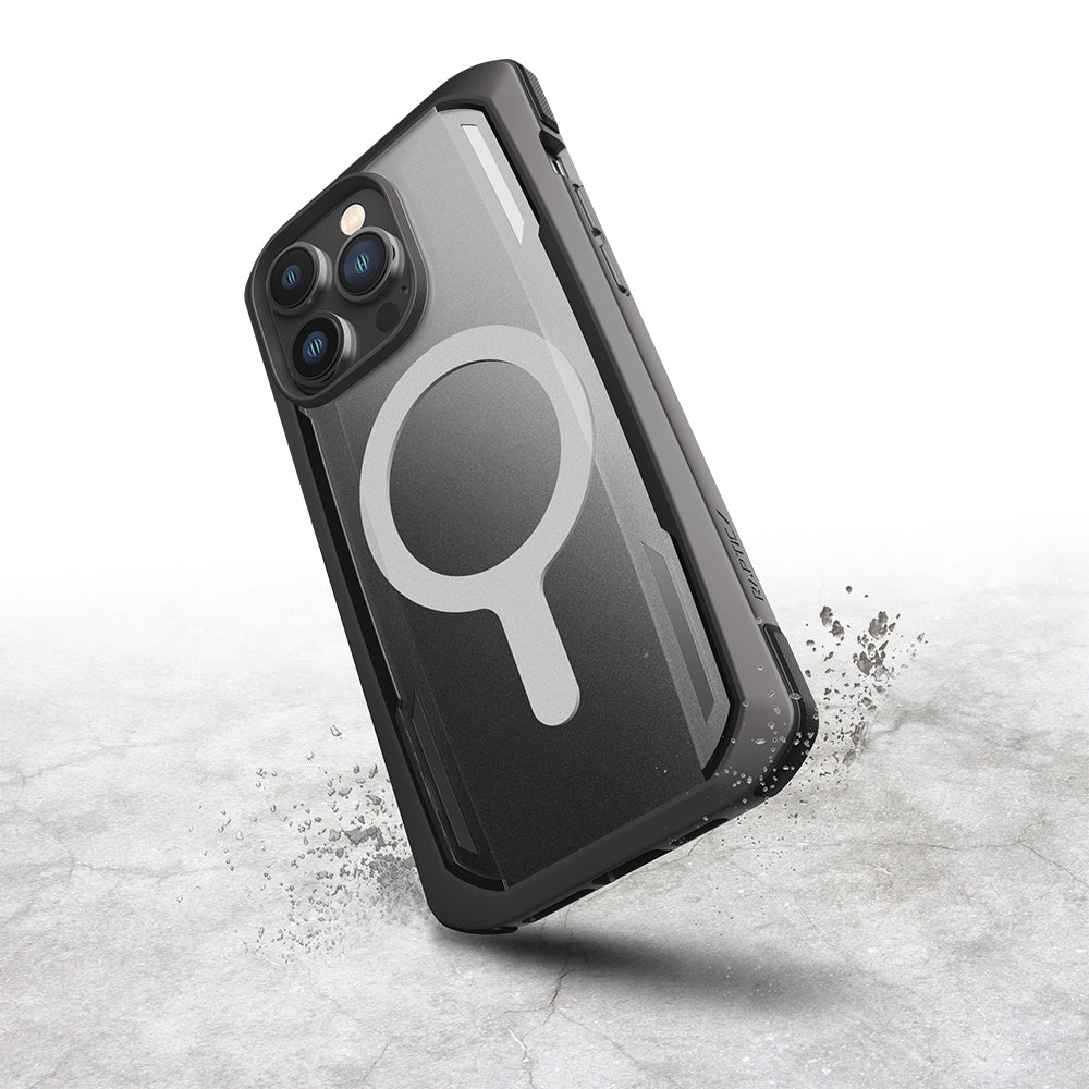 Raptic Secure Serisi iPhone 14 Pro Max M-safe Şarj Özellikli Çift Kat TPU Kenarlı Şeffaf Arka Yüzeyli Kılıf