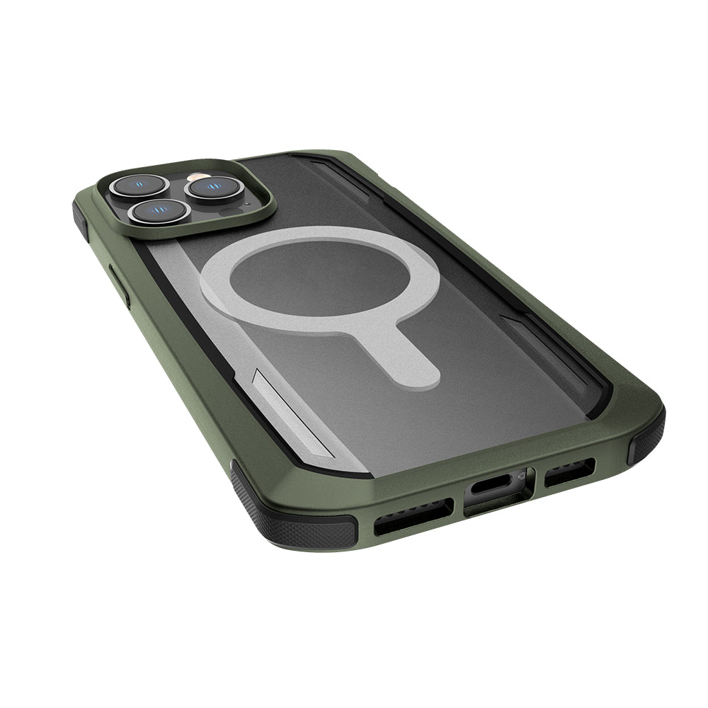 Raptic Secure Serisi iPhone 14 Pro Max M-safe Şarj Özellikli Çift Kat TPU Kenarlı Şeffaf Arka Yüzeyli Kılıf