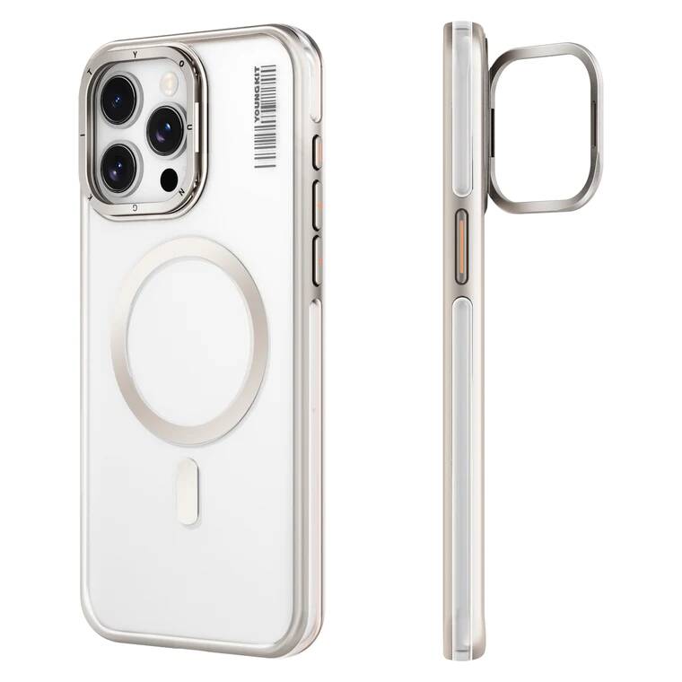 Youngkit Crystal Grid iPhone 14 Pro Max Magsafe Şarj Özellikli Sararma Önleyici Telefon Kılıfı - 11