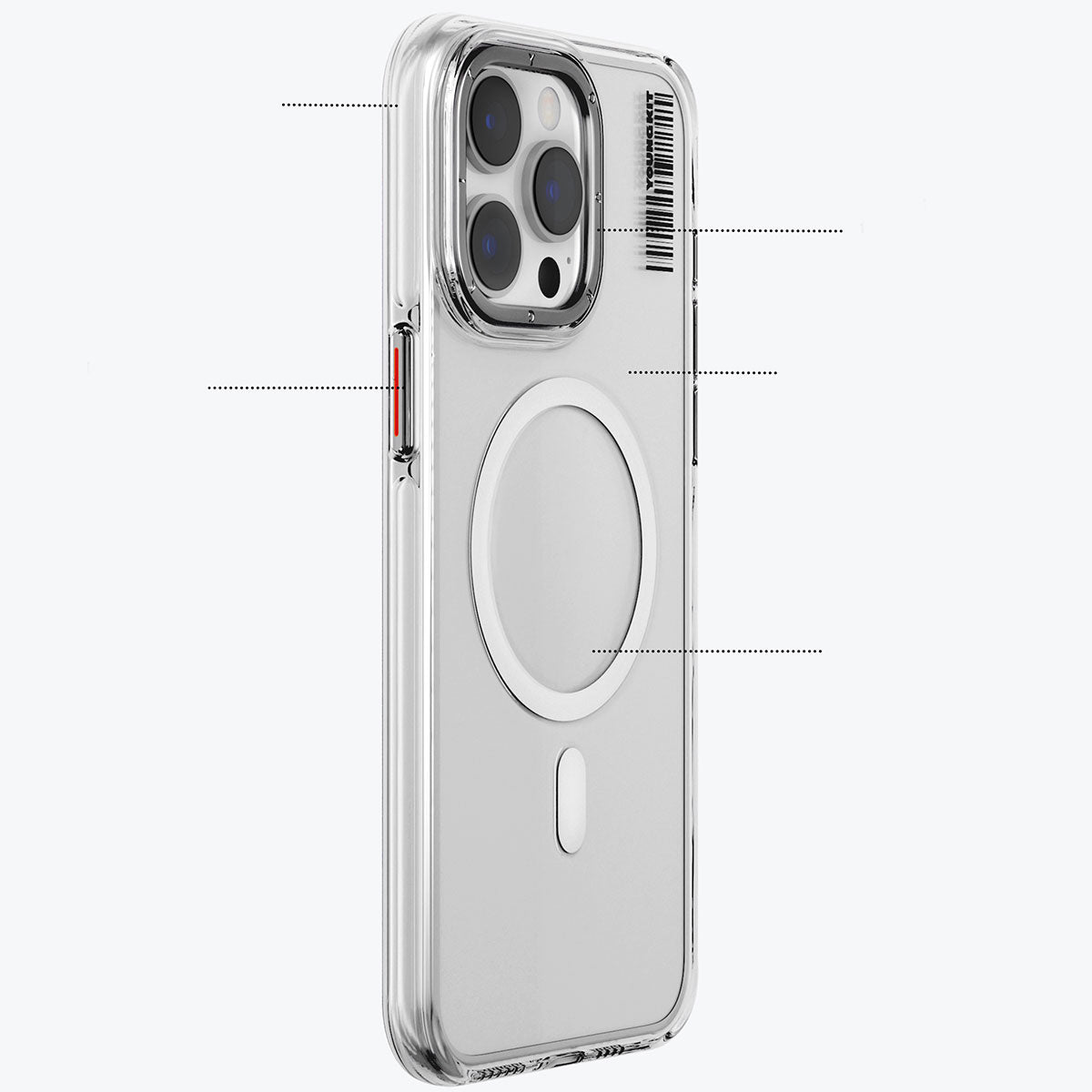 Youngkit Crystal Shield Serisi iPhone 14 Pro Max Magsafe Şarj Özellikli Şeffaf Telefon Kılıfı - 7