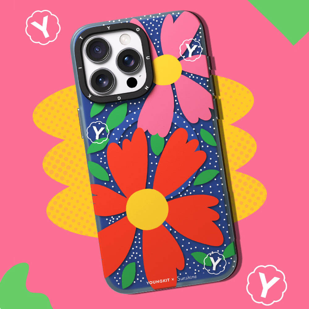 Youngkit Colorful Serisi iPhone 14 Pro Max M-safe Şarj Özellikli Sunshine Tasarımlı Kılıf