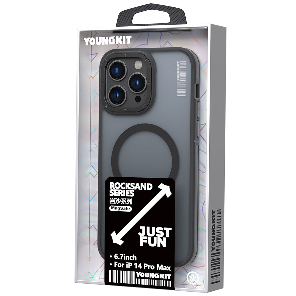 Youngkit Rock Sand Serisi iPhone 14 Pro Max Magsafe Şarj Özellikli Telefon Kılıfı - 9