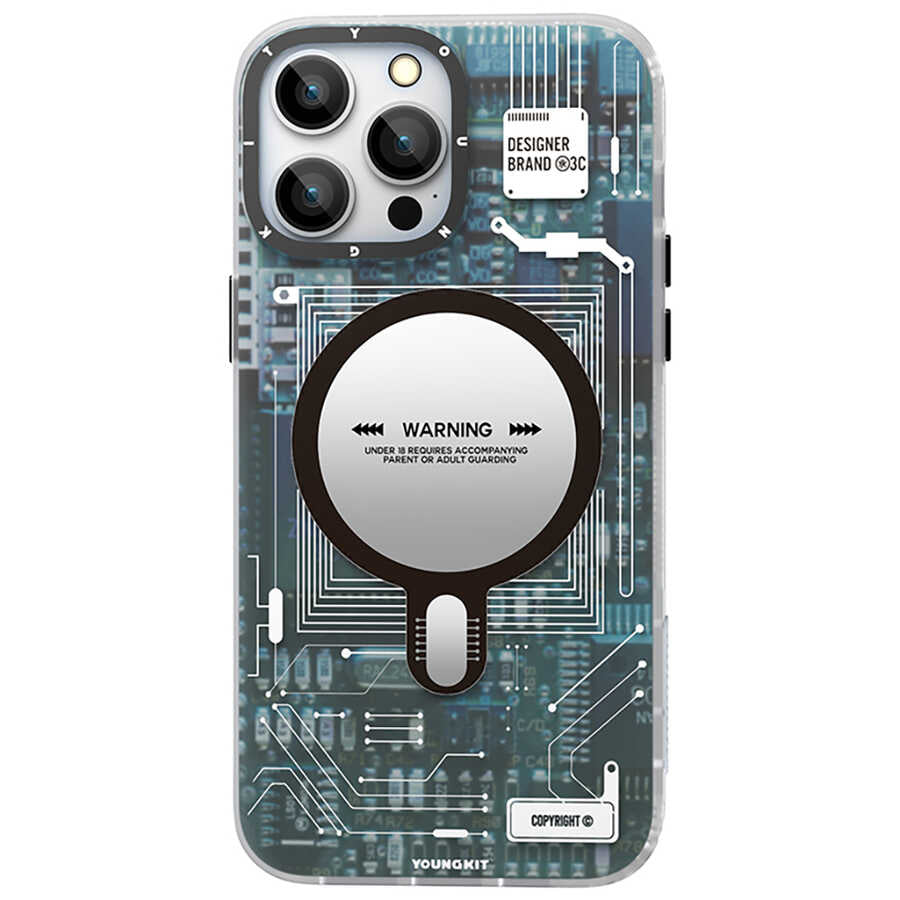 YoungKit Technology Serisi iPhone 14 Pro Max Magsafe Şarj Özellikli Telefon Kılıfı - 8
