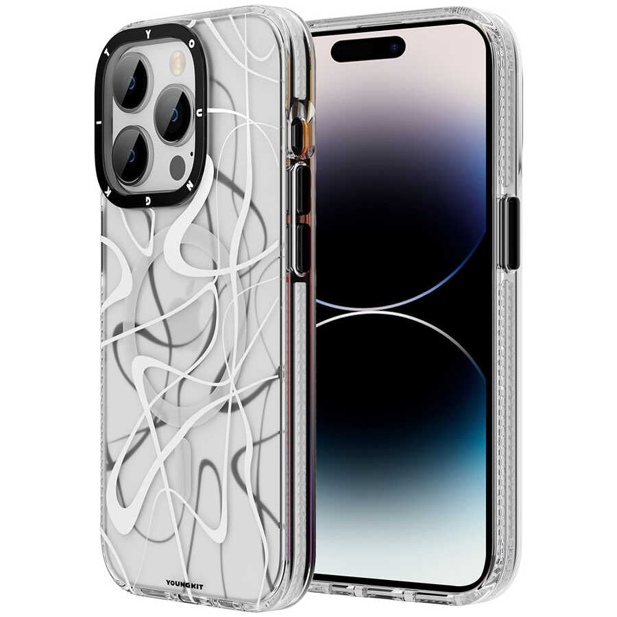 Youngkit Water-Ink Serisi iPhone 14 Pro Max Magsafe Şarj Özellikli Kapak - 9