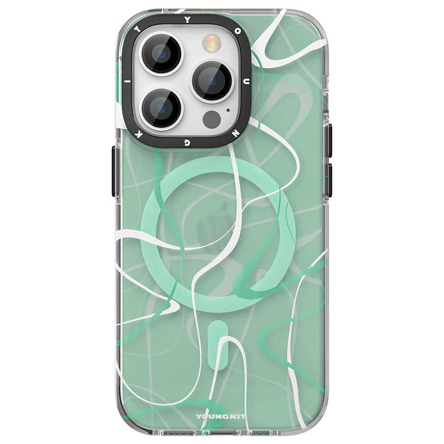 Youngkit Water-Ink Serisi iPhone 14 Pro Max Magsafe Şarj Özellikli Kapak - 2