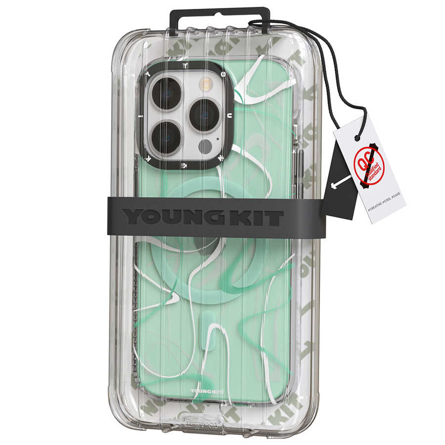 Youngkit Water-Ink Serisi iPhone 14 Pro Max Magsafe Şarj Özellikli Kapak - 5