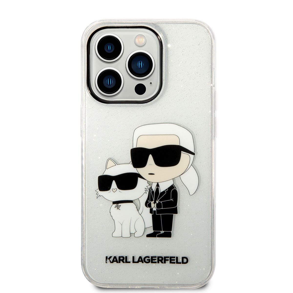 Karl Lagerfeld iPhone 14 Pro Max Transparan Simli K&C Dizayn Telefon Kılıfı - 8