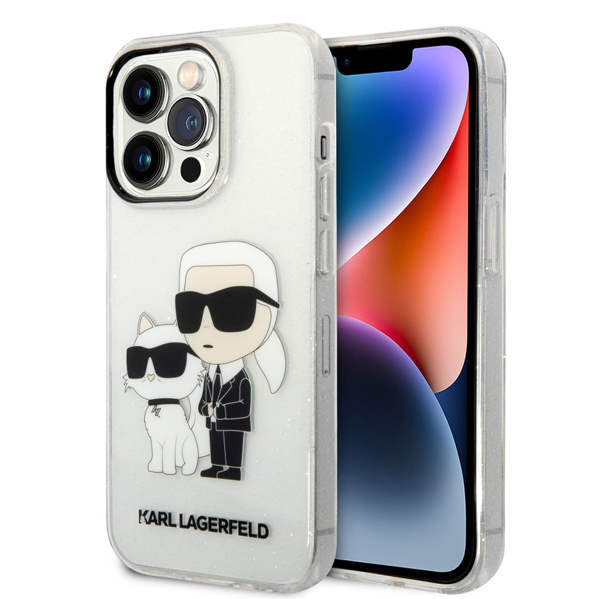 Karl Lagerfeld iPhone 14 Pro Max Transparan Simli K&C Dizayn Telefon Kılıfı - 13