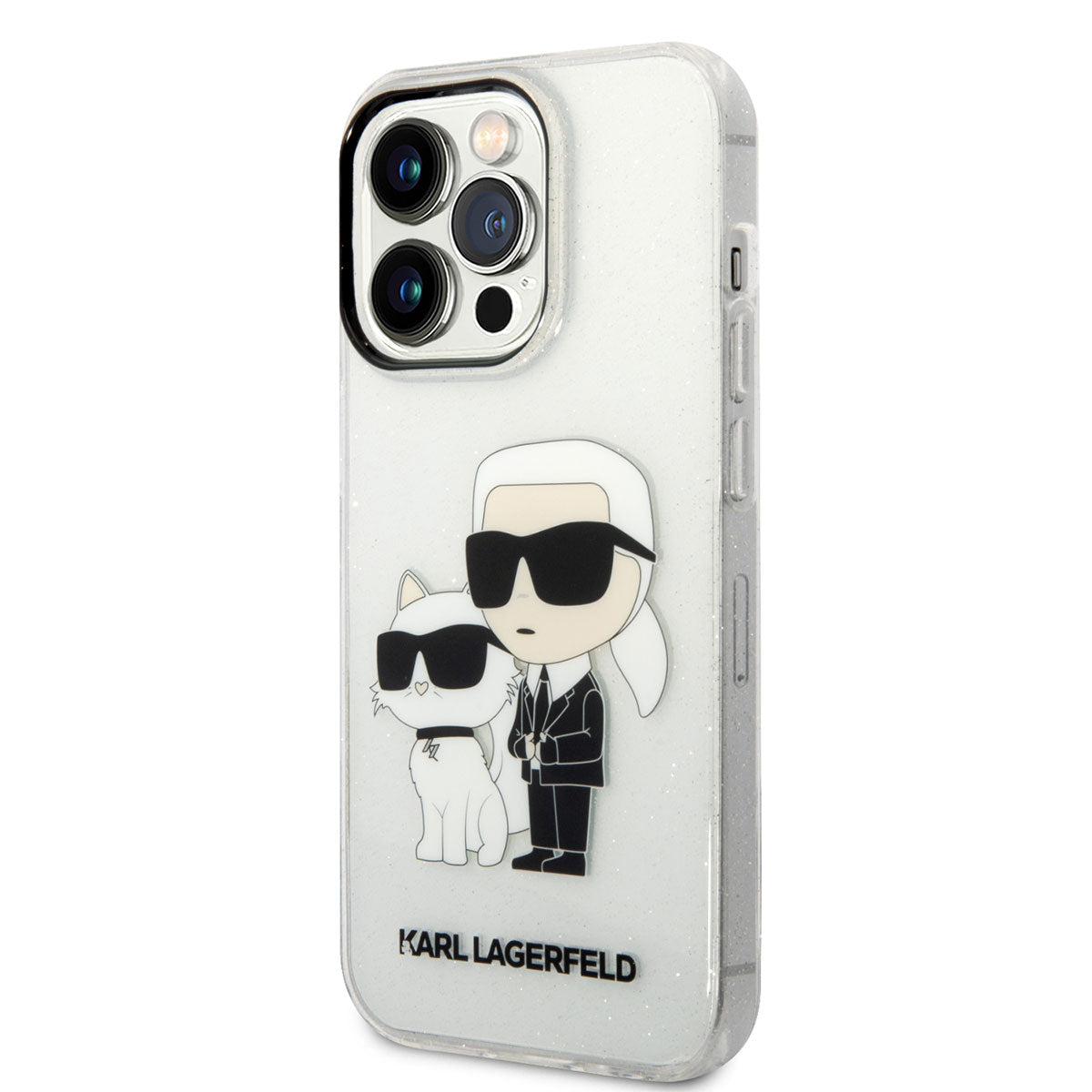 Karl Lagerfeld iPhone 14 Pro Max Transparan Simli K&C Dizayn Telefon Kılıfı - 14