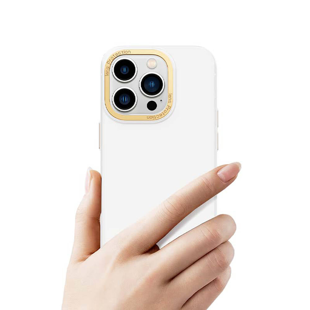 Recci Glaze Serisi iPhone 14 Pro Max Metal Kamera Çerçeveli Kılıf