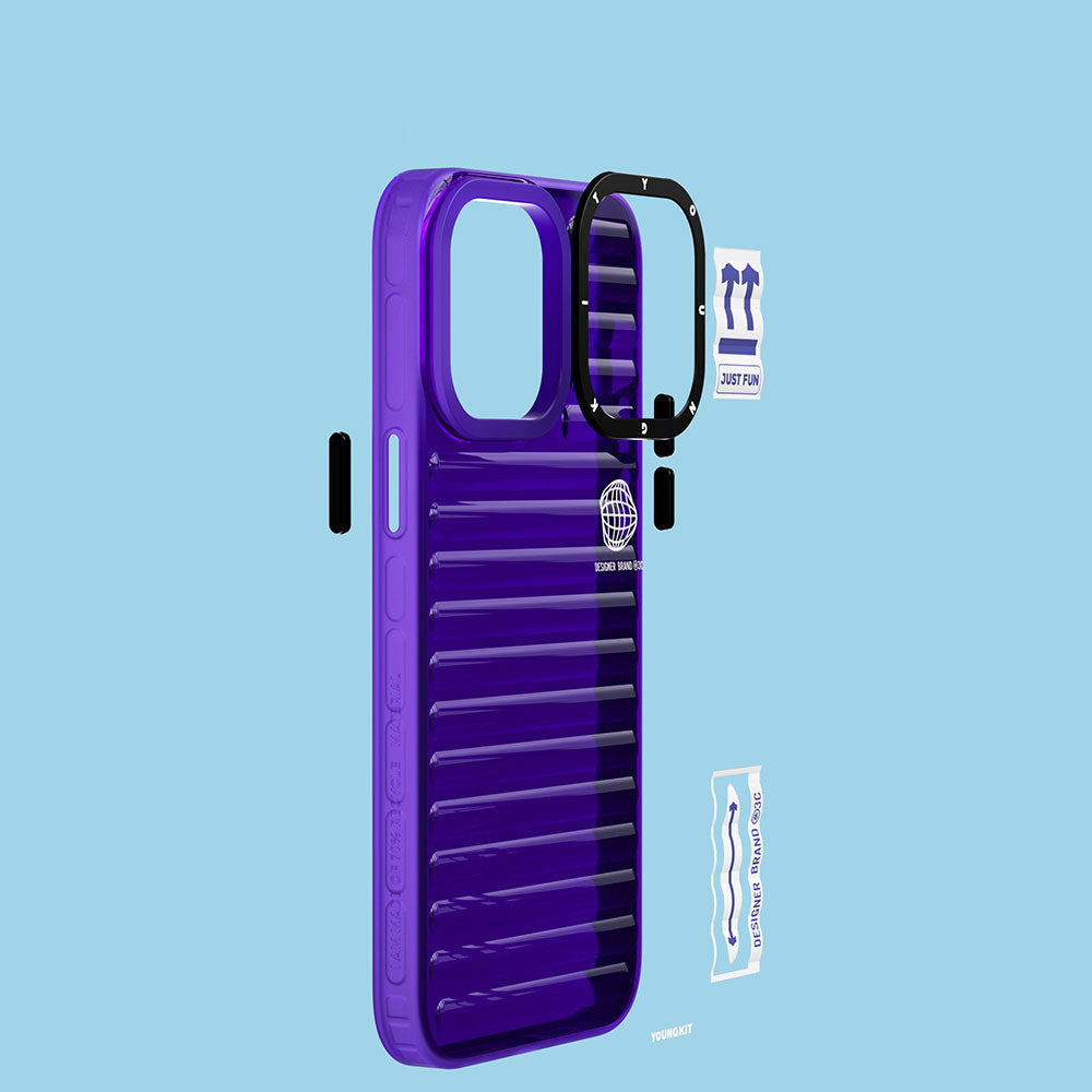 YoungKit Fluorite Serisi iPhone 14 Pro Max Şeffaf Renkli Tasarım Telefon Kılıfı - 7