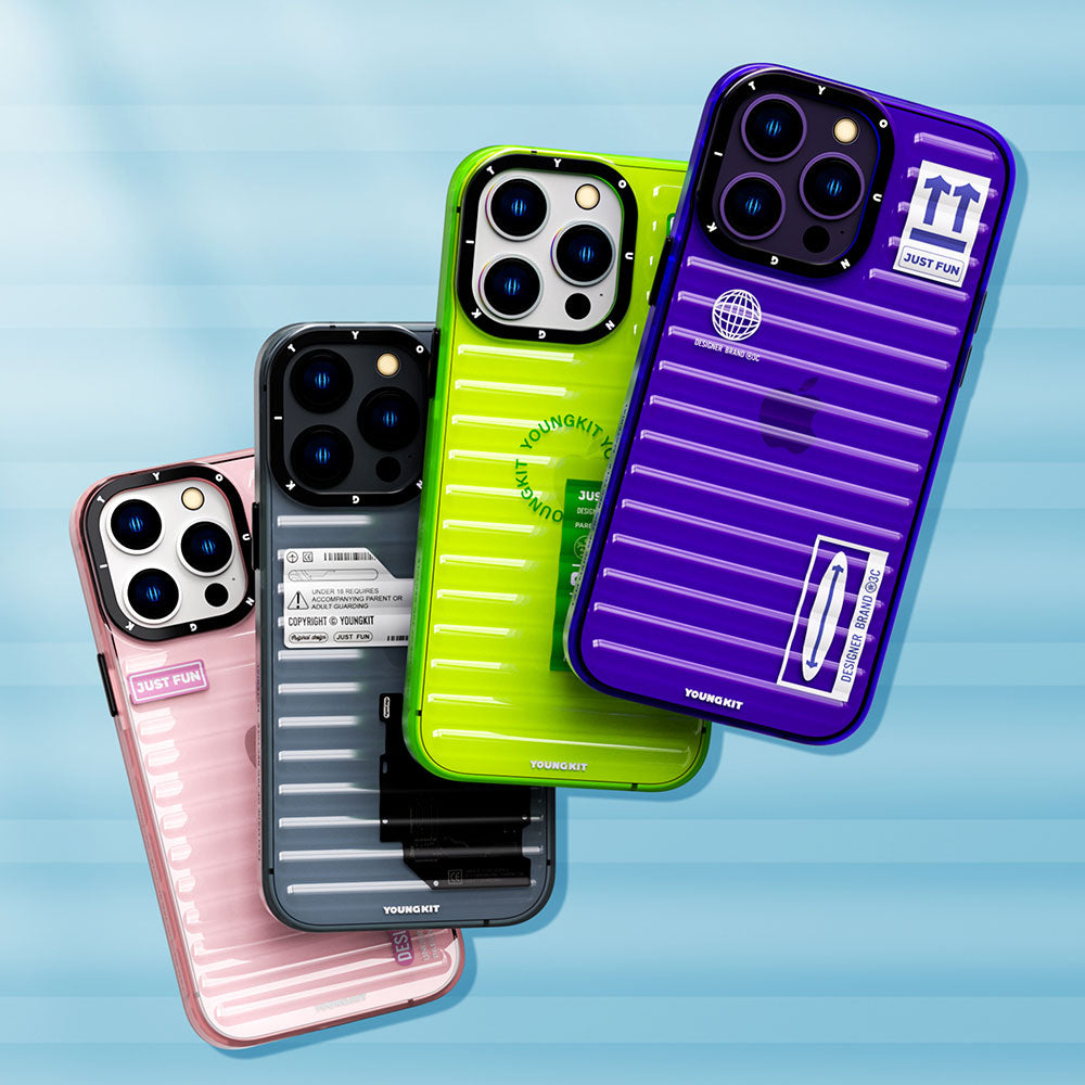 YoungKit Fluorite Serisi iPhone 14 Pro Max Şeffaf Renkli Tasarım Telefon Kılıfı - 4