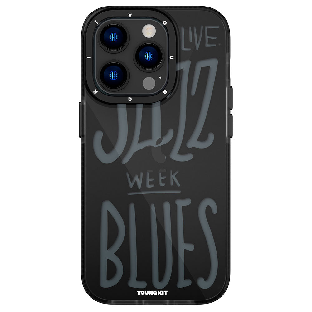 YoungKit Jazz Serisi iPhone 14 Pro Max Şeffaf Renkli Yazı Temalı Tasarım Telefon Kılıfı - 8
