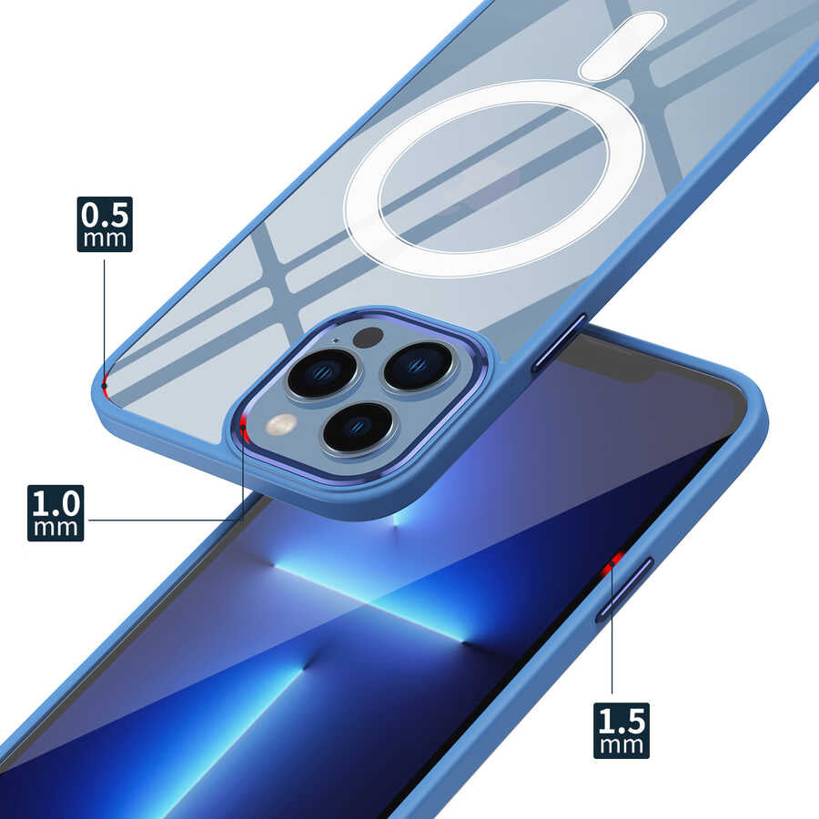 Cepax Chrome Magsafe iPhone 14 Pro Max Kablosuz Şarj Özellikli Silikon Telefon Kılıfı - 3