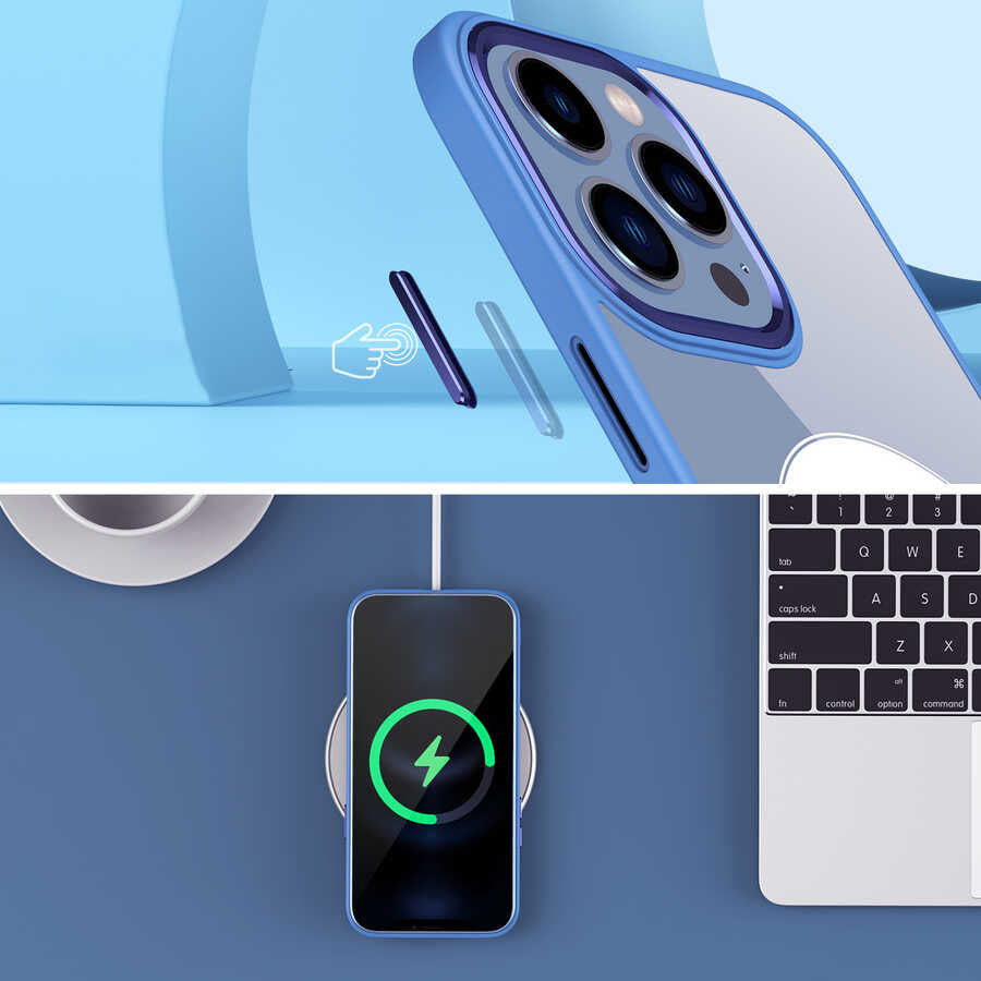 Cepax Chrome Magsafe iPhone 14 Pro Max Kablosuz Şarj Özellikli Silikon Telefon Kılıfı - 6