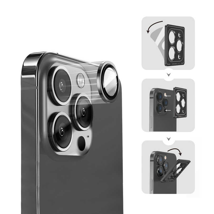 Wiwu Lens Guard iPhone 14 Pro Metal Kamera Lens Koruyucu - 3