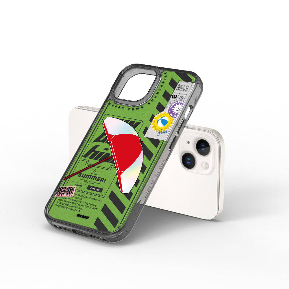 Wiwu Summer Serisi iPhone 15 Çift Katman Desenli Telefon Kılıfı