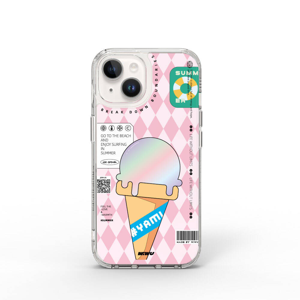 Wiwu Summer Serisi iPhone 15 Çift Katman Desenli Telefon Kılıfı