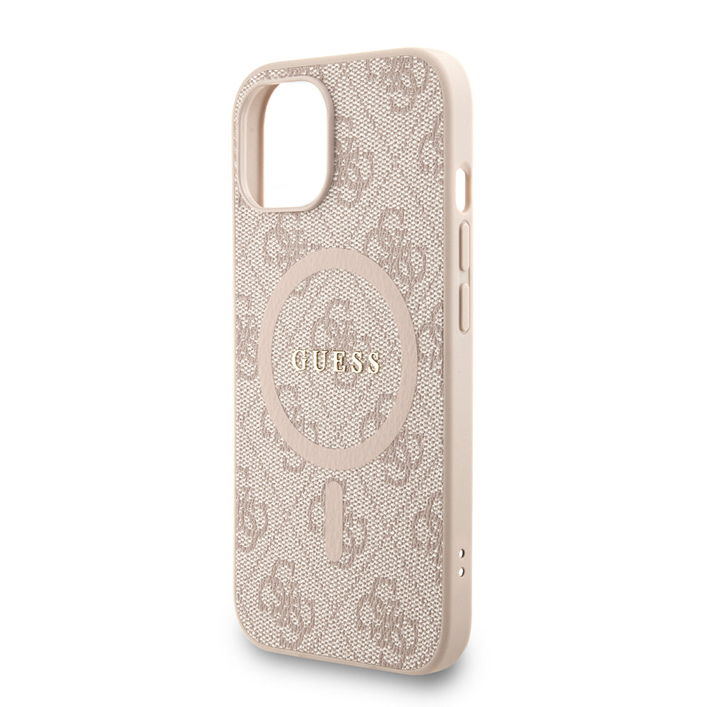 Guess iPhone 15 Orjinal Lisanslı Magsafe PU Deri Bilek Askı İpli Yazı Logolu Telefon Kılıfı