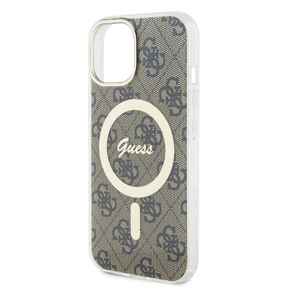 Guess iPhone 15 Orjinal Lisanslı Magsafe Şarj Özellikli Yazı Logolu 4G Desenli Telefon Kılıfı - 11