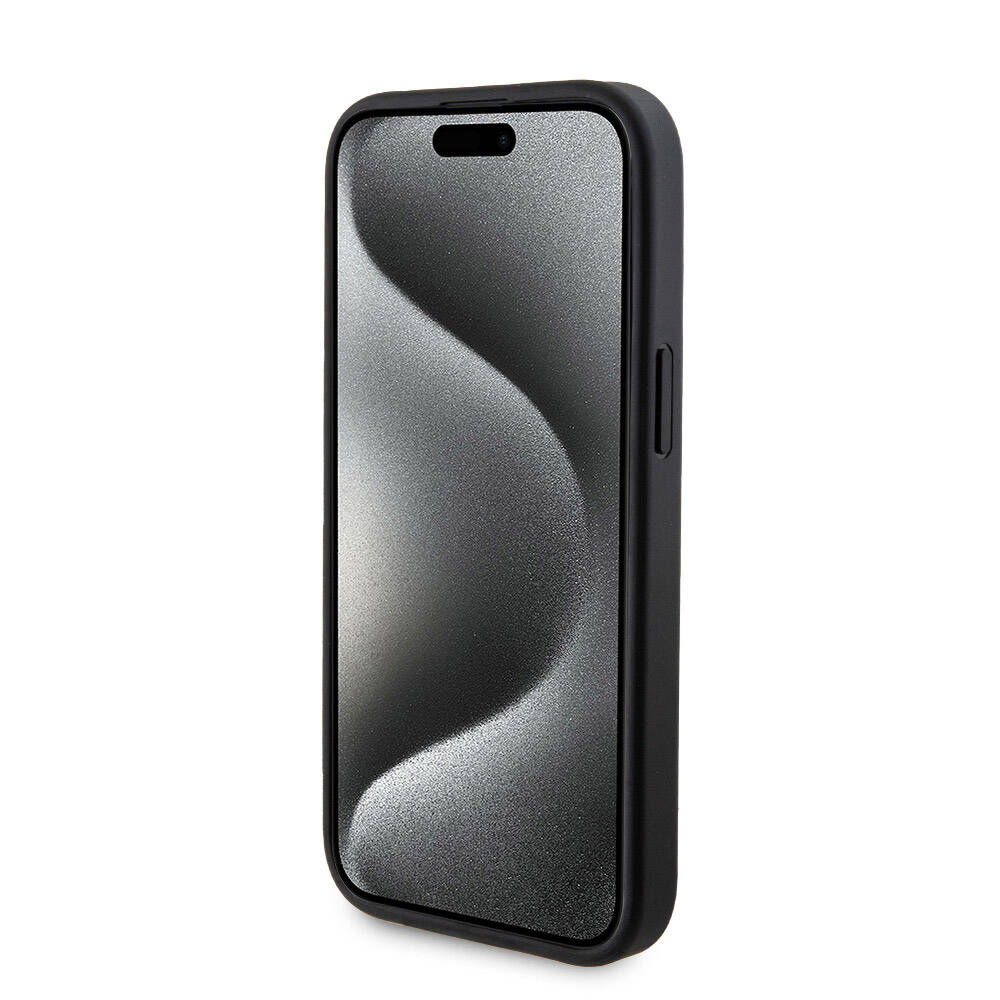 Guess iPhone 15 Orjinal Lisanslı Magsafe Şarj Özellikli Yazı Logolu 4G Desenli Telefon Kılıfı + Powerbank 5000mAh 2in1 Set - 17