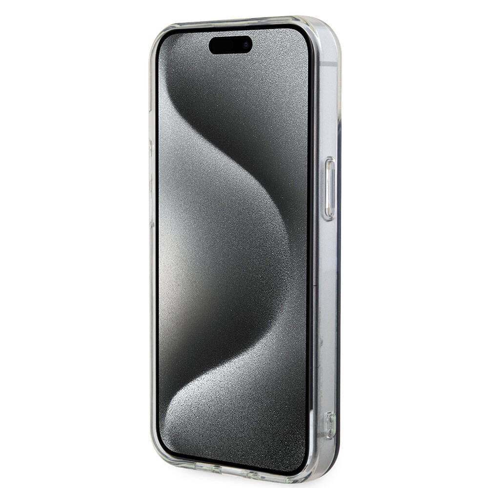 Guess iPhone 15 Orjinal Lisanslı Magsafe Şarj Özellikli Yazı Logolu Iridescent Telefon Kılıfı - 4