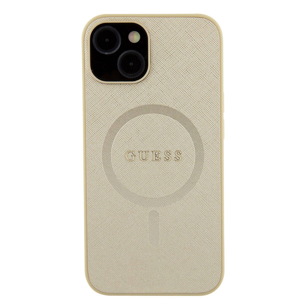 Guess iPhone 15 Orjinal Lisanslı Magsafe Şarj Özellikli Yazı Logolu Saffiano Telefon Kılıfı - 3